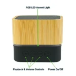 Cube Bamboo Bluetooth Speakers V5.0 - Image 3
