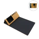 Foldable Cork+PU Mousepad with Mobile & Pen Holder