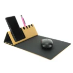 Foldable Cork+PU Mousepad with Mobile & Pen Holder - Image 6