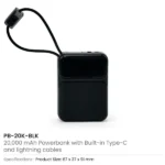 Powerbank 20K mAh with Built-in Type C, Lightning Cables, 45W Fast Charging - Image 4