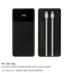 Powerbank with LED Screen 10,000 mAh and Built-in Cables - Image 4