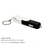 Swivel USB Car Charger with Key Ring attachment - Image 3