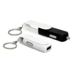 Swivel USB Car Charger with Key Ring attachment - Image 4