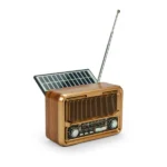 Vintage Design Bluetooth Speaker with Radio and Solar Panel - Image 7