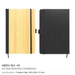 A5 size Bamboo Notebooks with Pen Loop & Page Marker - Image 4