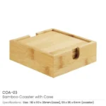 4 Pcs Bamboo Tea Coasters Sets with Case - Image 5