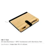 Bamboo and rPET Notebooks with Pen, A5, Bookmark & Magnetic Clasp - Image 2