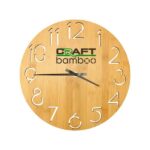 Round Bamboo Wall Clock, 28 cm Dia, Type Analog - Image 4