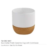 Ceramic Cup with Cork Base 6 oz Matte Finish - Image 5