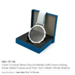 Glass Medals with Metal Frame, 3cm White Ribbon with Box - Image 9