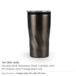 Double Wall SS Tumblers with PP Interior and Transparent Lid 580ml - Image 10