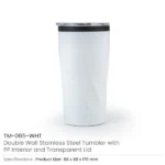 Double Wall SS Tumblers with PP Interior and Transparent Lid 580ml - Image 6
