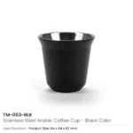 Gahwa Cups, Stainless Steel Arabic Coffee Cups, 80ml in White Carton Box - Image 2