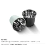 Gahwa Cups, Stainless Steel Arabic Coffee Cups, 80ml in White Carton Box - Image 4