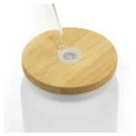 Glass Bottle with Straw and Bamboo Lid 455 ml Capacity - Image 3