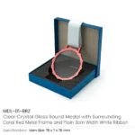 Glass Medals with Metal Frame, 3cm White Ribbon with Box - Image 11