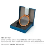 Glass Medals with Metal Frame, 3cm White Ribbon with Box - Image 12