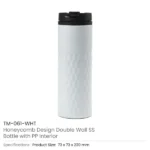 Honeycomb Design SS Bottles, Double Wall with PP Interior 420ml - Image 2