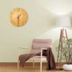 Round Bamboo Wall Clock, 28 cm Dia, Type Analog - Image 6
