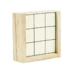 Tic-Tac-Toe Wooden Board Game with Slide Storage Box & 9 Wooden Cubes - Image 4