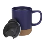 Ceramic Mugs with Lid and Cork Base 385 ml - Image 6
