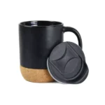Ceramic Mugs with Lid and Cork Base 385 ml - Image 5