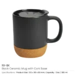 Ceramic Mugs with Lid and Cork Base 385 ml - Image 11