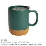 Ceramic Mugs with Lid and Cork Base 385 ml - Image 13