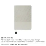 Soft PU Cover Notebooks in A5 Size with Metal Plate Bookmark - Image 2