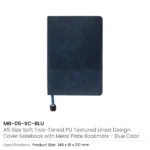 Soft PU Cover Notebooks in A5 Size with Metal Plate Bookmark - Image 12
