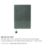 Soft PU Cover Notebooks in A5 Size with Metal Plate Bookmark - Image 7