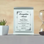 Aluminum Award Plaque with Stand A4 Size in Black Presentation Box - Image 4