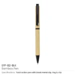 Bamboo Ball Pens, Twist Action, Blue Color Ink - Image 4