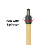Bamboo and Metal Stylus Pens with Top Spinner (Blue Ink) - Image 4