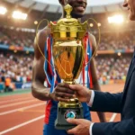 Metal Close Cup Trophies with Two-Sided Handle & Attached Ribbons - Image 11