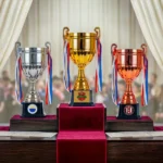 Metal Open Cup Trophies & Removable Ribbon Attached to Both Handles - Image 9
