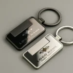 Metal Keychain Rectangle Gun Metal Matte Finish Plate - Image 10