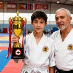 Small Cup Trophy with Removable Ribbon Attached to Both Handles - Image 2