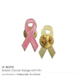 Breast Cancer Awareness Badges with Pin / Gold Magnet - Image 5