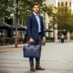 CHASE PLUS Laptop Bags in Premium Leather Regalia Blue – Bristol - Image 9