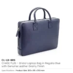 CHASE PLUS Laptop Bags in Premium Leather Regalia Blue – Bristol - Image 2