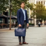 CHASE PLUS Laptop Bags in Premium Leather Regalia Blue – Bristol - Image 5