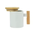 Ceramic Coffee Mugs with Bamboo Handle and Lid 380ml - Image 6