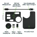 Charging Cable Kit (60W) with iWatch Charging Pad in PU Leather Pouch - Image 2