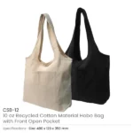 Cotton Hobo Bags with Front Pocket, 340 GSM (10 oz) - Image 6
