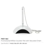 Counter Pen with Base Holder and Secured Chain – Blue Ink - Image 4