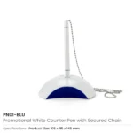Counter Pen with Base Holder and Secured Chain – Blue Ink - Image 9
