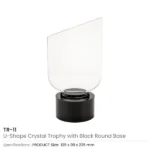 Crystal Trophy Round Black Base in Premium Fiber Box, Gold Lock Closure - Image 2
