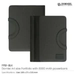 Dorniel Portfolio A4, Wireless Powerbank 8000mAh & LED Logo - Image 3