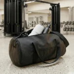 Duffle Gym Bags with Zipper Closure in Black Polyester Material - Image 4